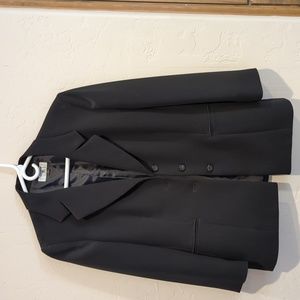 Stresa two piece black women's business pant suit trouser blazer size 12 PETITE!